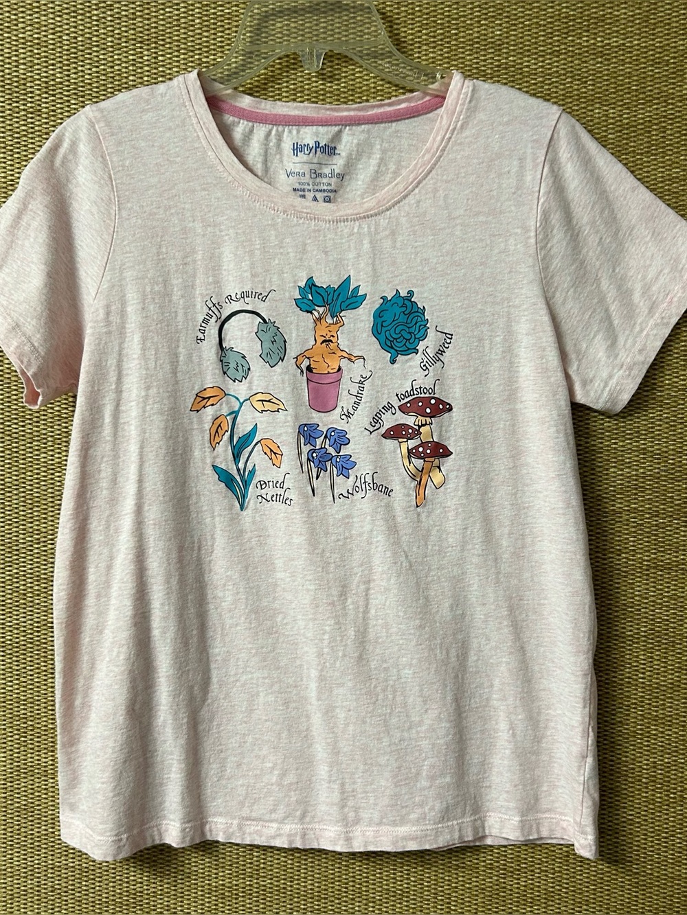 Vera Bradley x Harry Potter T-Shirt Women's Large Pink Herbology Graphic